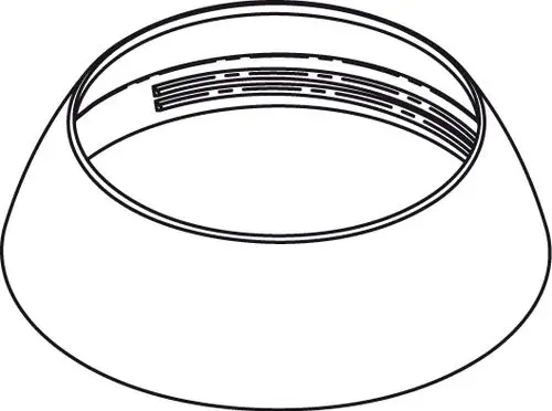 Abdeckkappe mit abgerundeter Form und schmalem Innenrand, präsentiert von Ideal Standard. Geeignet für dekorative Anwendungen und zur Abdeckung von Gewinden.